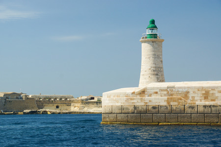 The Grand Harbour of Valletta, Malta as seen from the seaの写真素材