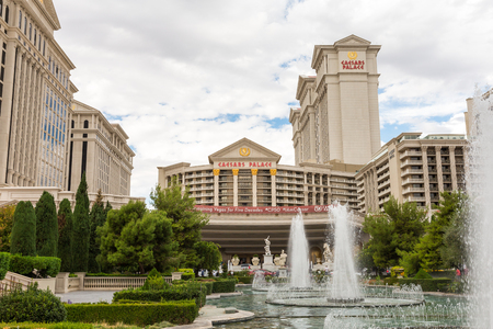Las Vegas, USA - October 28, 2016:  Caesars Palace resort and fountain on the Vegas Strip in Las Vegas, NV.  Caesars Palace is a luxury resort, famous casino, and an iconic brand.のeditorial素材
