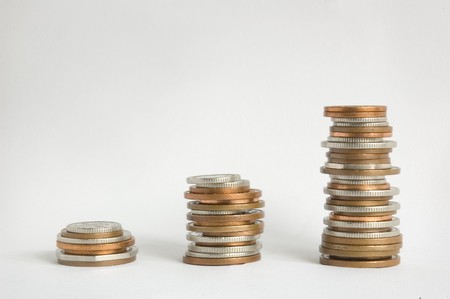 GBP increasing coin graphの写真素材