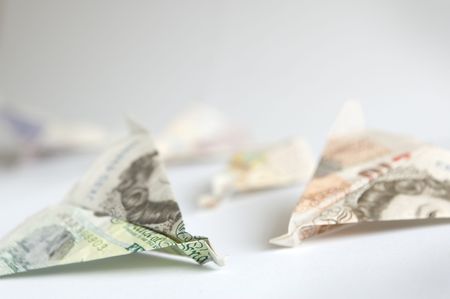 Crashed GBP banknotesの写真素材