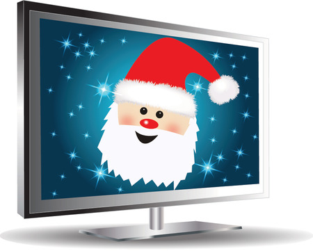 SANTA ON TVのイラスト素材