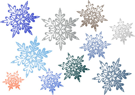 SNOWFLAKES ON WHITEのイラスト素材