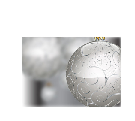 CHRISTMAS SILVER BAUBLESのイラスト素材