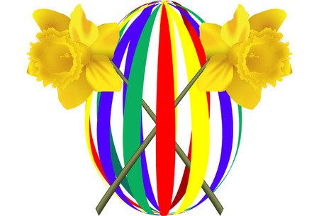 easter egg with daffodilsのイラスト素材