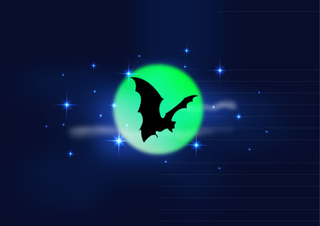 MOON WITH BATのイラスト素材