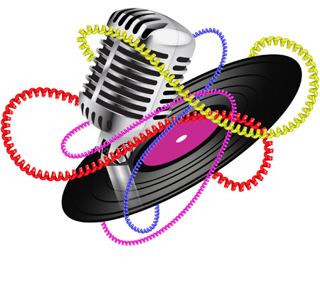 music with mic and recordのイラスト素材