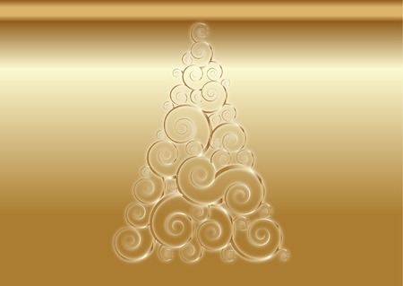 gold christmas tree backgroundのイラスト素材