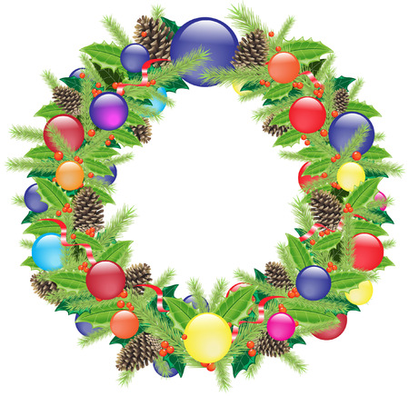 christmas wreathのイラスト素材