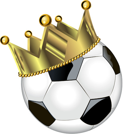 soccer king with crownのイラスト素材
