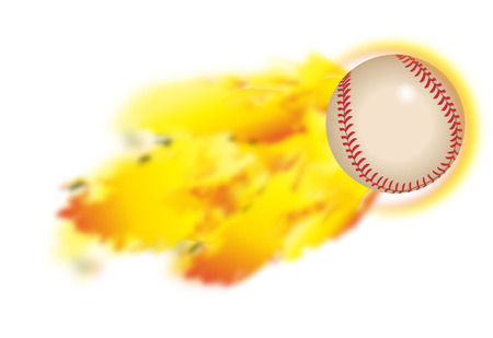 flaming baseballのイラスト素材