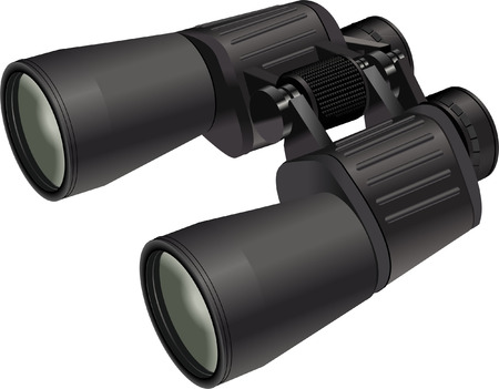 black BINOCULARS on whiteのイラスト素材
