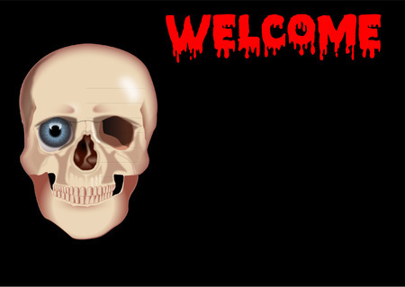 SKULL WITH EYEのイラスト素材