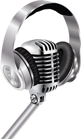 MICROPHONE AND HEADPHONESのイラスト素材