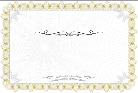 Blank guilloche style certificate with decorative borderのイラスト素材