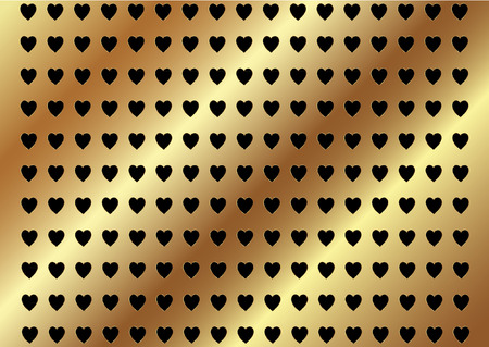 GOLD BACKGROUND WITH HEARTSのイラスト素材