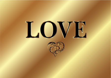 GOLD LOVE WORDのイラスト素材