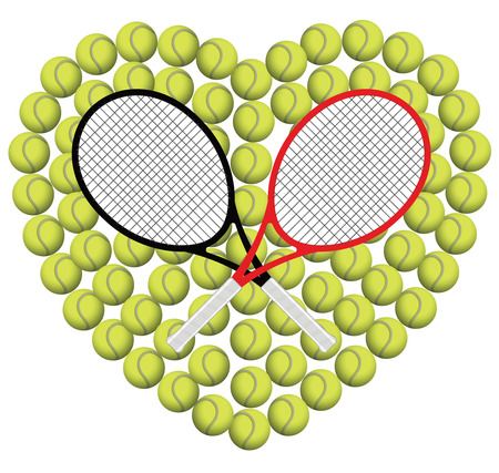 TENNIS HEART WITH BATSのイラスト素材