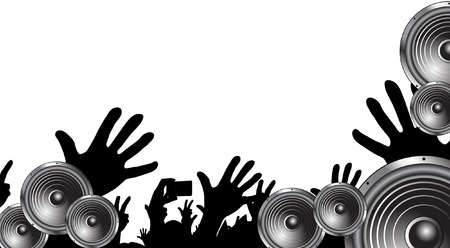 Crowd with Raised Handのイラスト素材