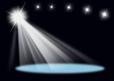 Blue Spot Light Beam on dark backgroundのイラスト素材