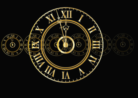 vintage antique clock faceのイラスト素材