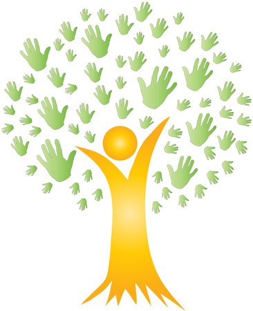 Tree with handsのイラスト素材