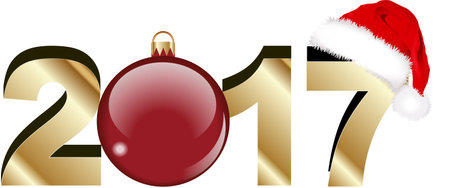 2017 bauble and santa hat