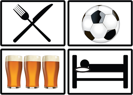 Beer and footballのイラスト素材