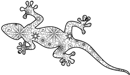 Lizard zentangleのイラスト素材