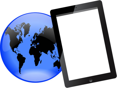 Tablet and globe.のイラスト素材