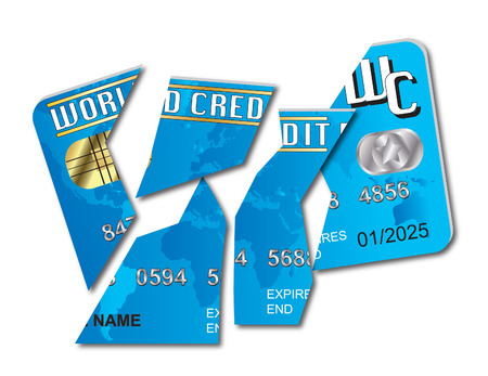 A cut credit card.のイラスト素材