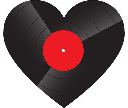 Heart shaped recordのイラスト素材