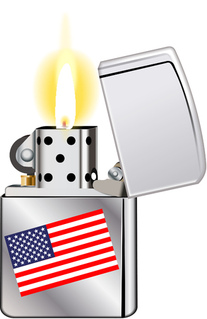 lighter with USA flagのイラスト素材