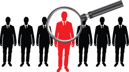 Businessman magnifying glassのイラスト素材