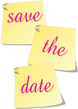 Save the date post itのイラスト素材