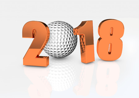 2018 Golf ball 3D renderの写真素材
