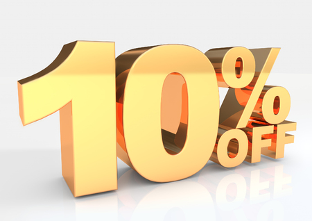 10 percent off 3D renderの写真素材