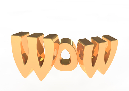 Wow 3d letteringの写真素材