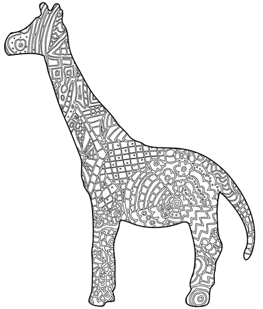 Giraffe color in bookのイラスト素材