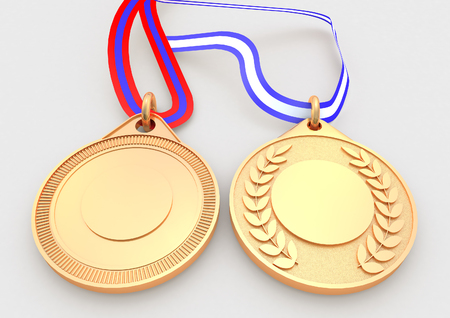 Gold Medals 3D renderの写真素材