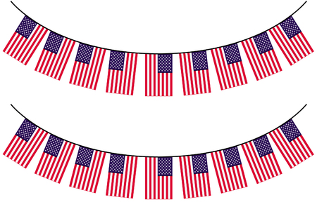 USA flag Bunting illustration.のイラスト素材