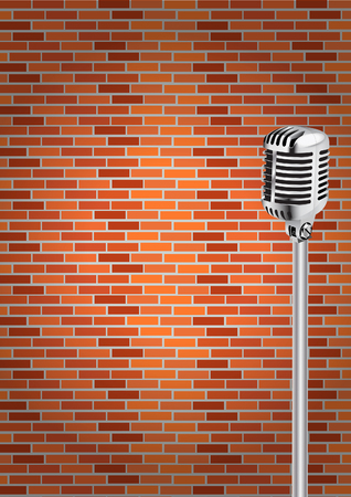 microphone and wall background Vector illustration.のイラスト素材