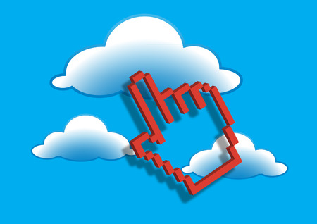 Computer pointer with cloud Vector illustration.のイラスト素材