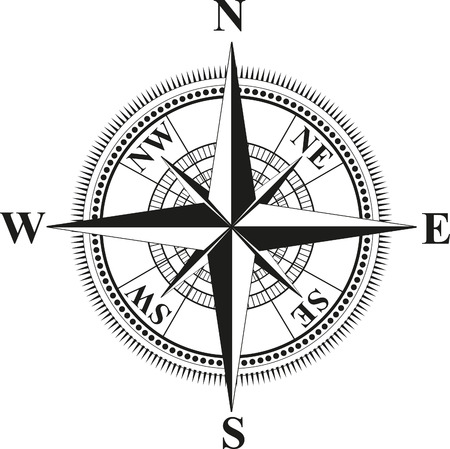 Compass Retro design illustration isolated on whiteのイラスト素材
