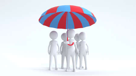 Team under one umbrellaの写真素材