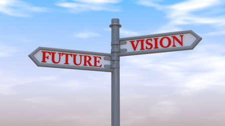 Sign post Future Visionの写真素材