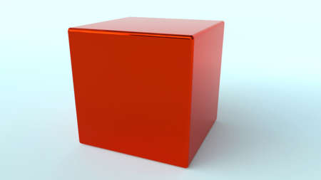 3D Red cube conceptの写真素材