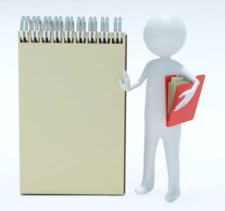 Man with folder and note bookの写真素材