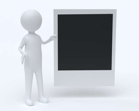 Man with Blank pictureの写真素材