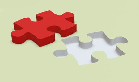 Jigsaw puzzle finding missing piece puzzleの写真素材