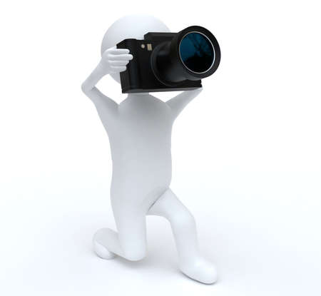 Photographer with SLR cameraの写真素材